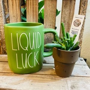 RAE DUNN liquid Luck green mug St Patrick’s day NEW no tags